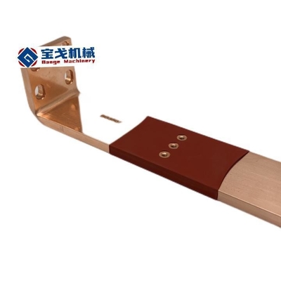 Red Plastic Insulation Cover Red Copper Busbar 260*30*3mm with Electrical Conductivity